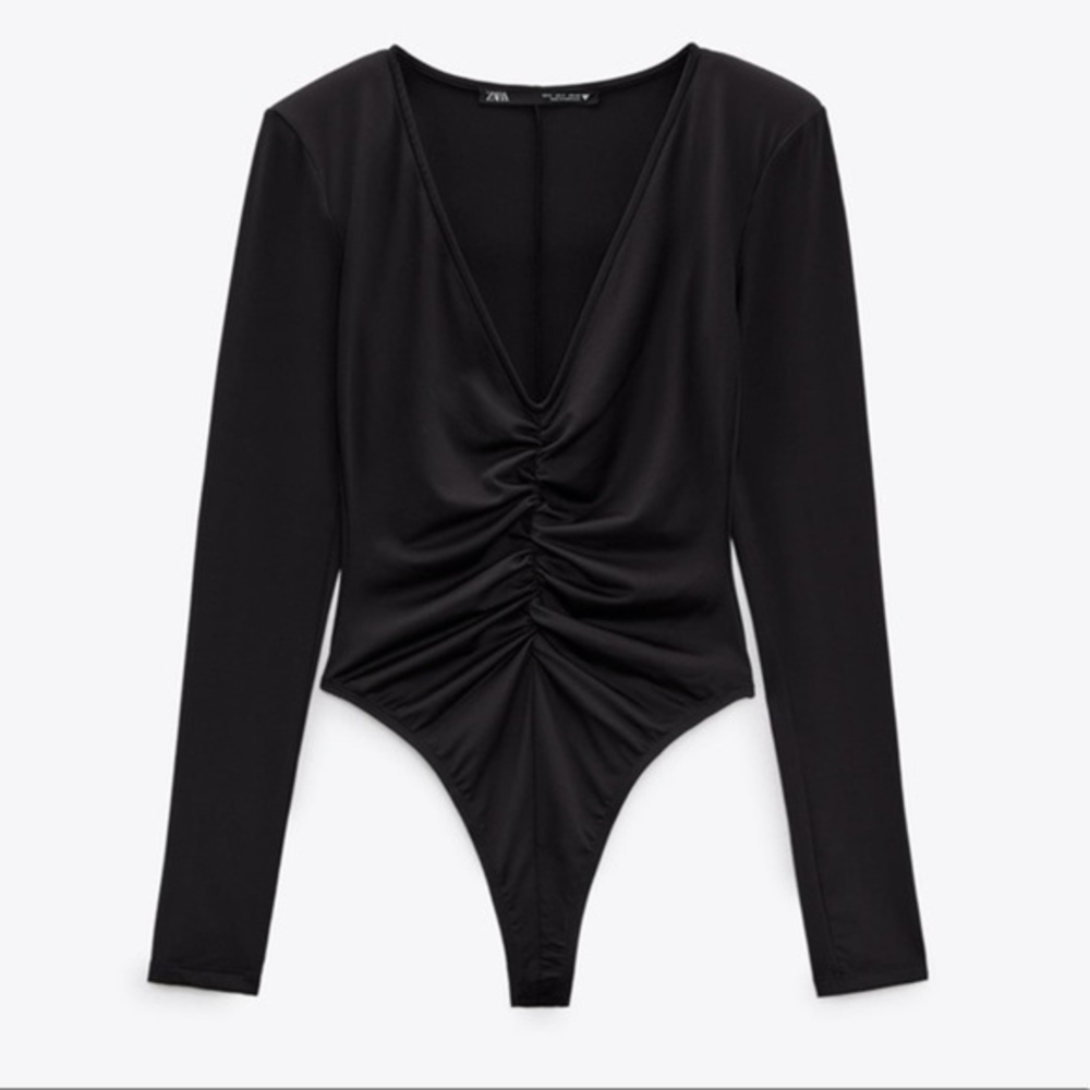 ZARA Satin effect Ruched Bodysuit 3067/029